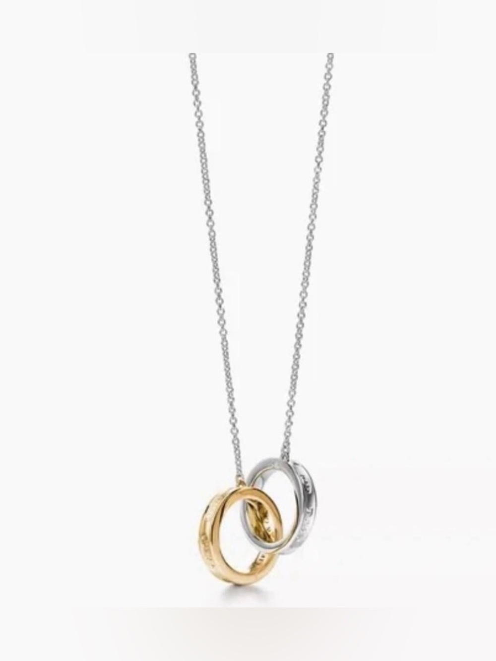 Interlocking Two Tone Gold/Silver Necklace Pendant